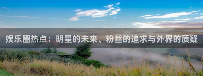 bg大游：娱乐圈热点：明星的未来、粉丝的追求与外界的质疑